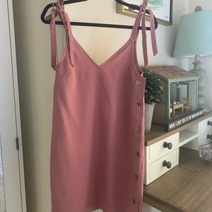Topshop pink button mini slipdress